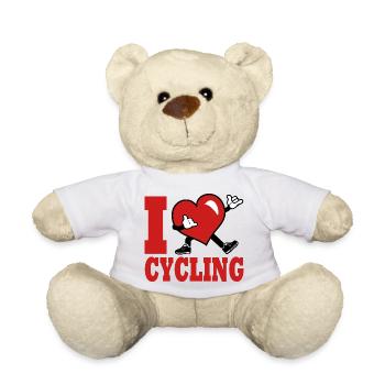 Ich liebe Radfahren, Radfahren, Radfahren, Radfahren - Teddy - Weiß - Vorne