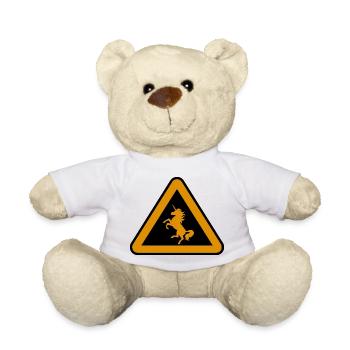 Achtung Einhorn, Gefahr - Teddy - Weiß - Vorne