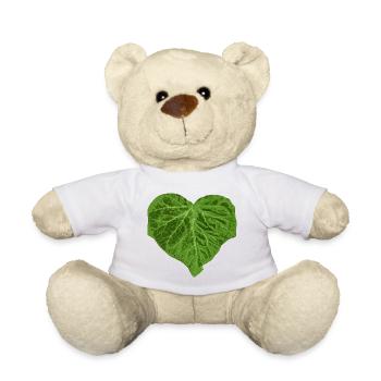 Efeu - grünes Herz - poison ivy - Hochzeit - Teddy - Weiß - Vorne
