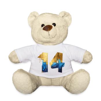 NR. 14 NUMMER 14 COOL 14. GEBURTSTAG - Teddy - Weiß - Vorne