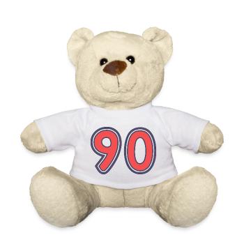 90. 90 ANS. 90e ANNIVERSAIRE. ANNIVERSAIRE 90 ANS. - Nounours - blanc - Devant