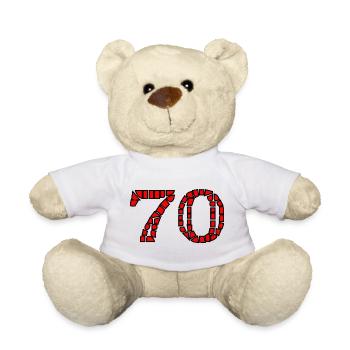 70. 70 YEARS. 70th ANNIVERSARY. 70 YEARS ANNIVERSARY. - Teddy Bear - white - Front