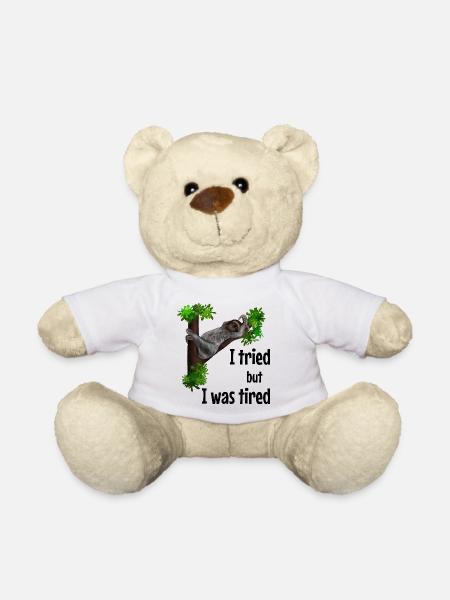 Faultier Spruch - I tried but I was tired - Teddy - Weiß