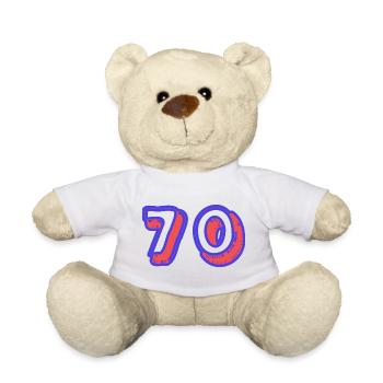 70. 70 JAHRE. 70. JAHRESTAG. 70-JÄHRIGES JUBILÄUM. - Teddy - Weiß - Vorne