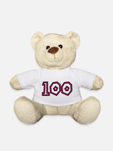100. 100 ANS. 100e ANNIVERSAIRE. ANNIVERSAIRE 1001 - Nounours - blanc