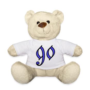 90. 90 ANS. 90e ANNIVERSAIRE. ANNIVERSAIRE 90 ANS. - Nounours - blanc - Devant