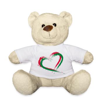 Herz Bürste Flagge der Malediven - Teddy - Weiß - Vorne