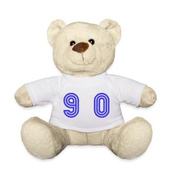 90. 90 ANS. 90e ANNIVERSAIRE. ANNIVERSAIRE 90 ANS. - Nounours - blanc - Devant