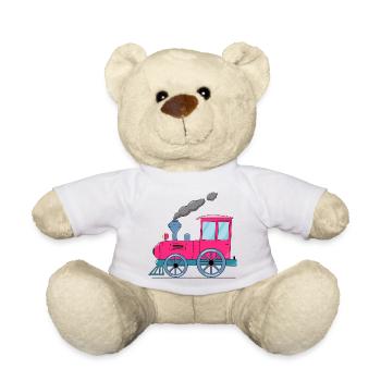 Kinderzug Eisenbahn pink - Teddy - Weiß - Vorne