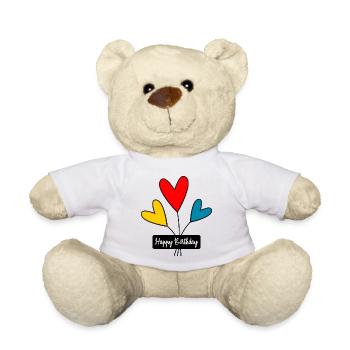 ALLES GUTE ZUM GEBURTSTAG. JAHRESTAG - Teddy - Weiß - Vorne