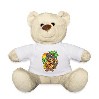 Lustige Biber Cartoon Sommer Strand Sonnenbrille - Teddy - Weiß - Vorne