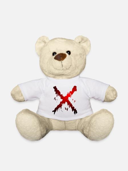X Desing rot schwarz - Teddy - Weiß