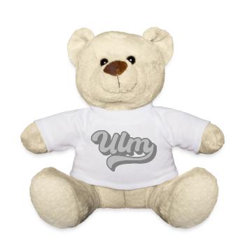 Ulm Schriftzug Logo Grau Vintage - Teddy - Weiß - Vorne