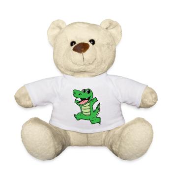 Krokodil Niedlich froh lustig - Teddy - Weiß - Vorne