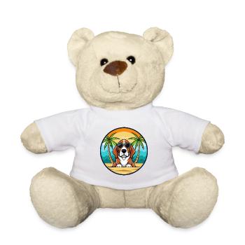 Basset Artesien Normand Hunderasse Cartoon Beach - Teddy - Weiß - Vorne