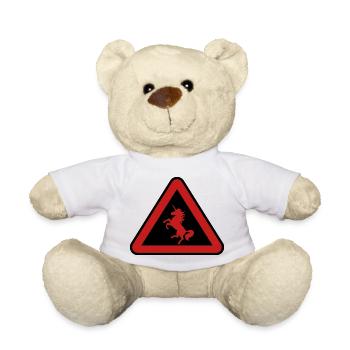 Achtung Einhorn, Gefahr - Teddy - Weiß - Vorne