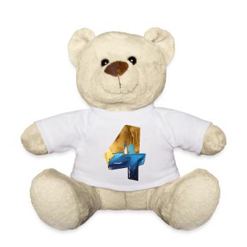 NR. 4 NUMMER 4 COOL 4. GEBURTSTAG - Teddy - Weiß - Vorne
