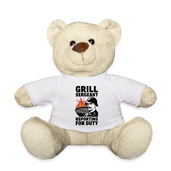 Grill Sergeant Reporting For Duty - Teddy Bear - white - Front