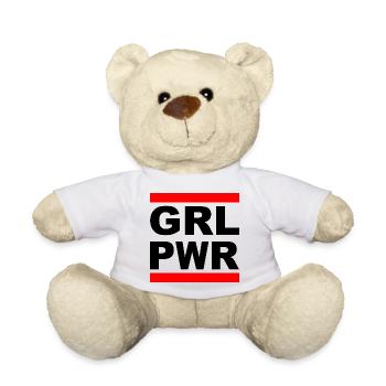Girl Power "GRL PWR" - Zeig deine Stärke! - Teddy - Weiß - Vorne