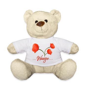 Waage Sternzeichen Waage Libra Mohn Klatschmohn - Teddy - Weiß - Vorne