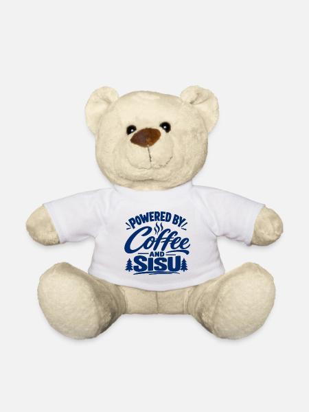 Angetrieben von Kaffee und Sisu – Finnischer Humor - Teddy - Weiß
