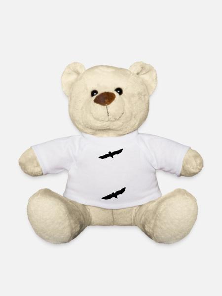 Zwei Adler im Parallelflug - Teddy - Weiß