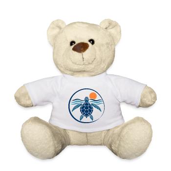 Sonnenschildkröte auf Wellen - Teddy - Weiß - Vorne