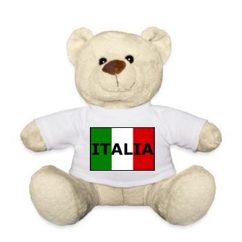 Italienische Flaggen-Typografie - Teddy - Weiß - Vorne