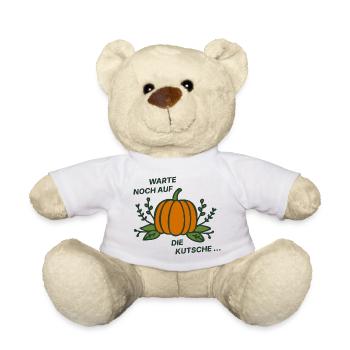Warte noch auf die Kutsche - Kürbis - Teddy - Weiß - Vorne