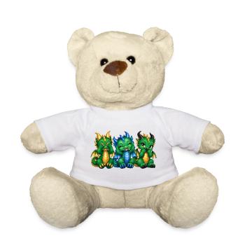 Drei weise Drachen – Nichts sehen hören sagen - Teddy - Weiß - Vorne