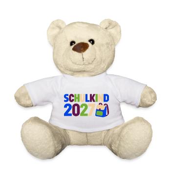 Schulkind 2027 Einschulung - Teddy - Weiß - Vorne