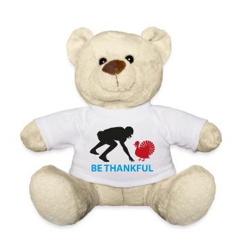 Sei dankbar, Truthahn-Silhouette - Teddy - Weiß - Vorne