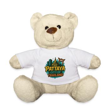 Pattaya Thailand mit Tempel im Retrolook - Teddy - Weiß - Vorne