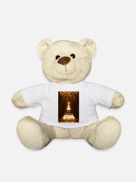 Leuchtender Glitzer-Weihnachtsbaum - Teddy - Weiß