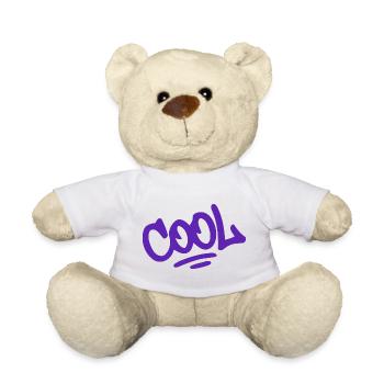 Coole Grafiti Purple Urban Lettering - Teddy - Weiß - Vorne