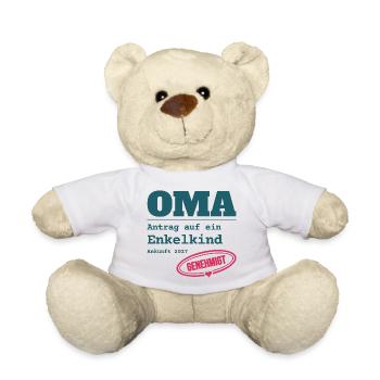 Oma 2027 – Antrag auf Enkelkind genehmigt - Teddy - Weiß - Vorne