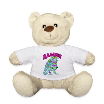 Raaavin Rabe Rave EDM Techno Festival Psychodelic - Teddy - Weiß - Vorne