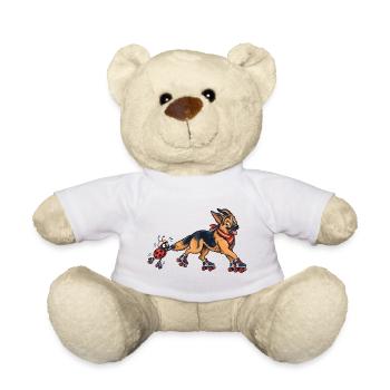 Schäferhund und Marienkäfer auf Rollschuhen - Teddy - Weiß - Vorne