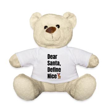 Dear Santa Define Nice – Lustiger Weihnachtselch - Teddy - Weiß - Vorne