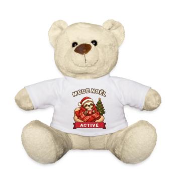 Weihnachtsmodus aktiviert – Faultier, der Weihnachten einhüllt - Teddy - Weiß - Vorne