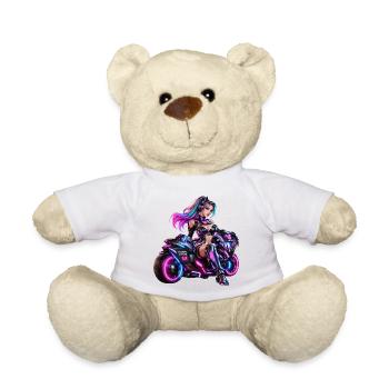 Cyber-Neon-Moto-Königin - Teddy - Weiß - Vorne