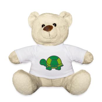 Süße Schildkröte bestickt - Teddy - Weiß - Vorne