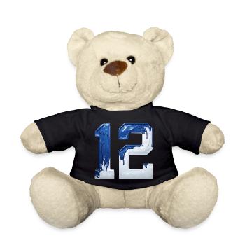 NON. 12 NUMÉRO 12 BLEU BLANC 12E ANNIVERSAIRE - Nounours - noir - Devant