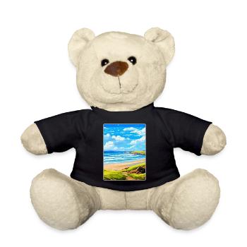 Constantine Bay Cornwall England Vereinigtes Königreich Reiseposter - Teddy - Schwarz - Vorne