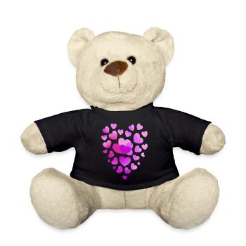 rosa Herzen pinkes Herz - Teddy - Schwarz - Vorne
