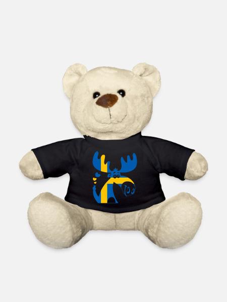 MOOSE SWEDEN FLAG - Teddy Bear - black