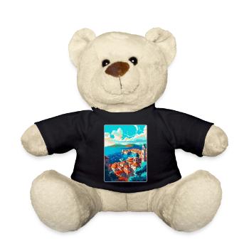 Dubrovnik Kroatien Vintage Reiseplakat Souvenir - Teddy - Schwarz - Vorne