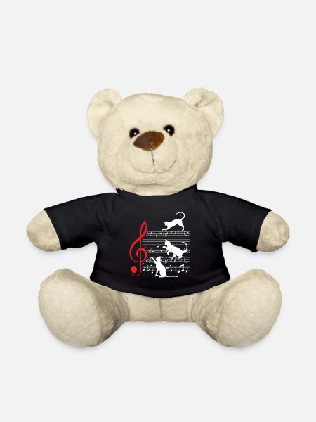 Chat Musique musique - Nounours - noir