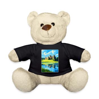 Leeds Castle England Uk Travel Poster Souvenir WPA - Teddy Bear - black - Front