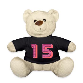 15. 15 ANS. 15e ANNIVERSAIRE. ANNIVERSAIRE 15 ANS. - Nounours - noir - Devant